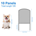 24" (H) x 10ft (L) Mesh Garden Fence & Animal Barrier - No-Dig Metal Wire Fencing for Rabbits & Dogs, Decorative Yard & Patio Border, Black