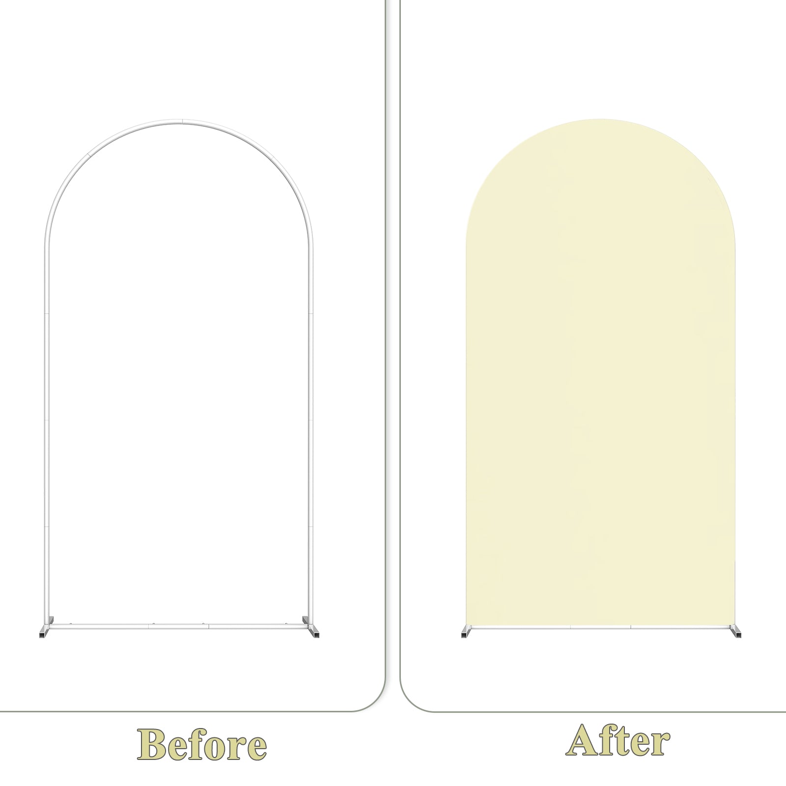 7.3FT Beige Arch Backdrop Cover, Spandex Fitted Chiara Arch Cover for Wedding & Birthday Events