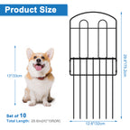 10-Pack Decorative Garden Fence Panels, Rustproof Metal Flower Bed Border, Interlocking Patio Fencing for Yard Landscape and Animal Barrier,