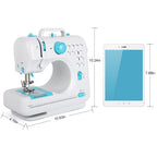 Household Sewing Machine with 12 Built-in Stitches, Portable Multi-Functional Mending Machine for Adults