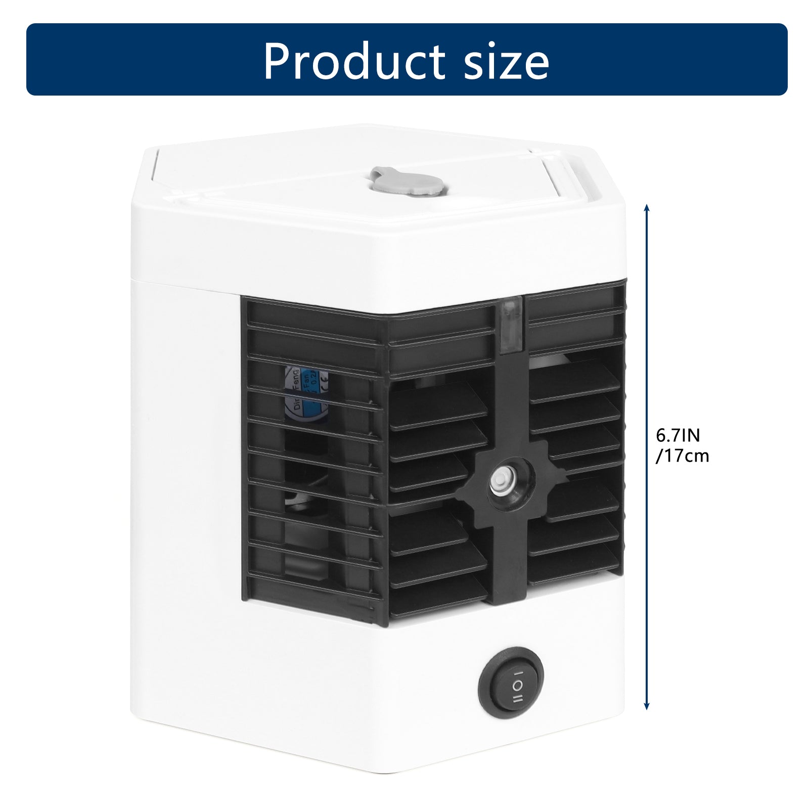 Portable Mini Air Conditioner Fan, Personal USB Evaporative Air Cooler with Ice Box and 2 Speeds for Office and Dorm,