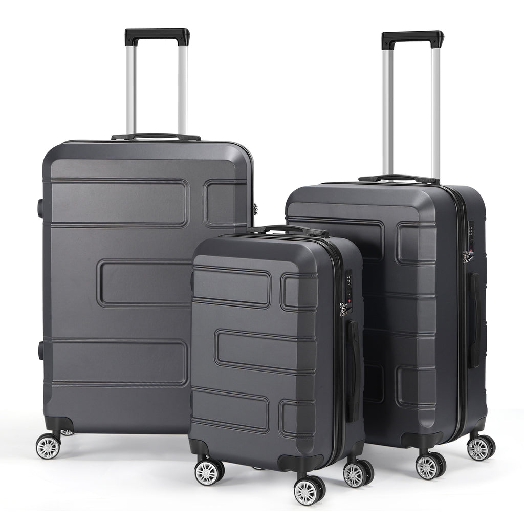 3 Piece Luggage Sets Carry On Hardshell Travel Suitcase Spinner Wheels TSA Lock
