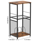 3-Level Turntable Console and Vinyl Storage Display, Matte Black
