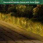 10-Pack Decorative Garden Fence - 10.5ft Christmas Pattern Metal Border, Animal Barrier for Patio & Yard