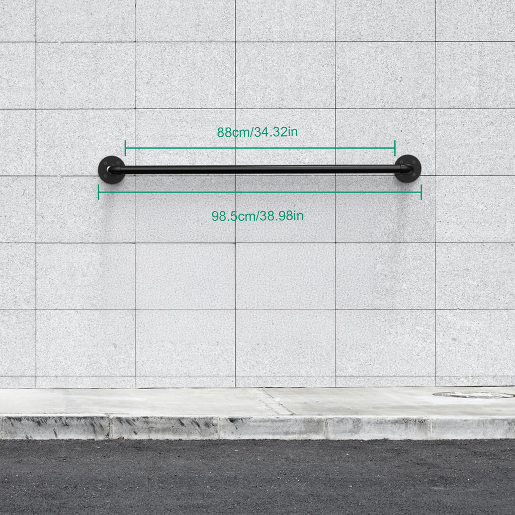 Industrial Pipe Stair Handrail Indoor 3 Pack 3.2 FT Pipe Stair Hand Railing Wall Mounted Handrails for Indoor Stairs Hand Rails for Outdoor Steps Handrail Grab Bar Bracket