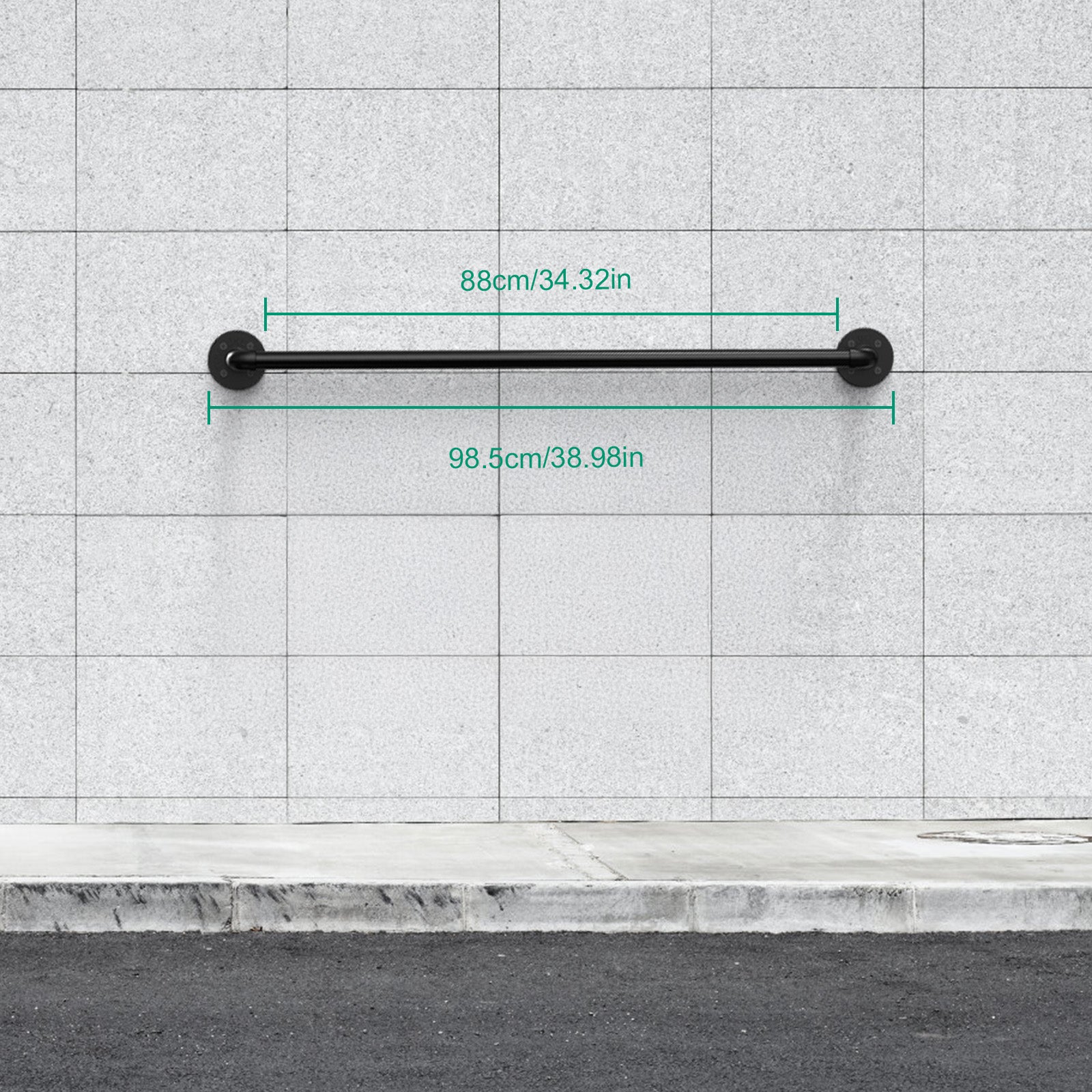 Industrial Pipe Stair Handrail Indoor 3 Pack 3.2 FT Pipe Stair Hand Railing Wall Mounted Handrails for Indoor Stairs Hand Rails for Outdoor Steps Handrail Grab Bar Bracket