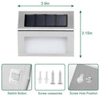 8-Pack Solar Powered Step Lights, Warm Glow Outdoor Lighting for Garden and Patio Stairs