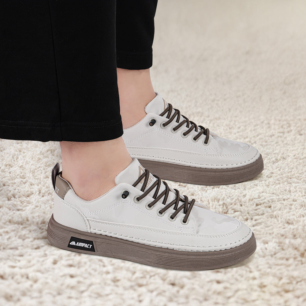 Beige Size 8 Men's Protective Lifestyle Trainers - Water Resistant, Slip-Resistant, and Puncture-Safe Breathable Work and Walking Footwear