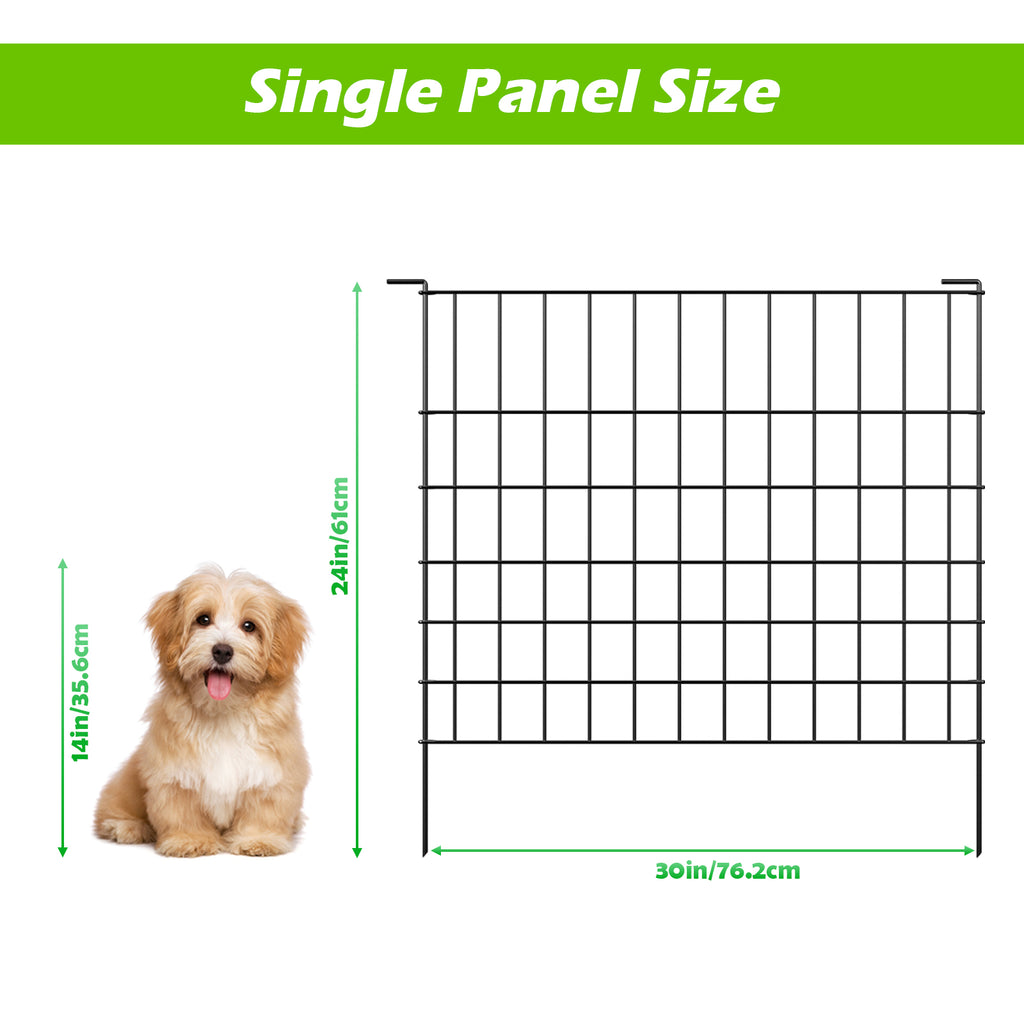 4-Pack Decorative Metal Garden Fence Panels - 30inchx24inch Heavy Duty Flower Bed Barrier & Animal Barrier