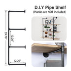 Wall-Mounted Industrial Pipe Brackets for Home and Garage Shelving Decor