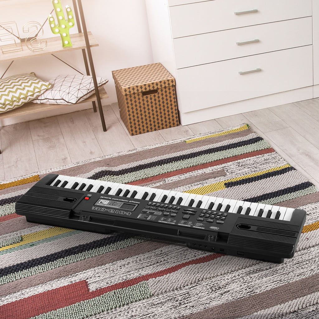 Piano Keyboard for Beginners, 61 Keys Portable Electronic Digital Piano with Microphone & LCD Screen, Learning Educational Music Keyboard Piano Gifts