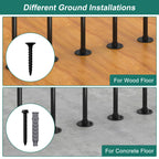 Porch Deck Railing Kit, Metal Deck Balusters, Black Horizontal Wrought Iron Guard Fence Handrail, Flat Hand Rails System for Outdoor/Indoor Porch, Balcony, Patio