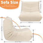 Oversized Bean Bag Chair for Adults, Memory Foam Fireside Chair and Comfy Lazy Floor Sofa for Living Room and Office, Beige,