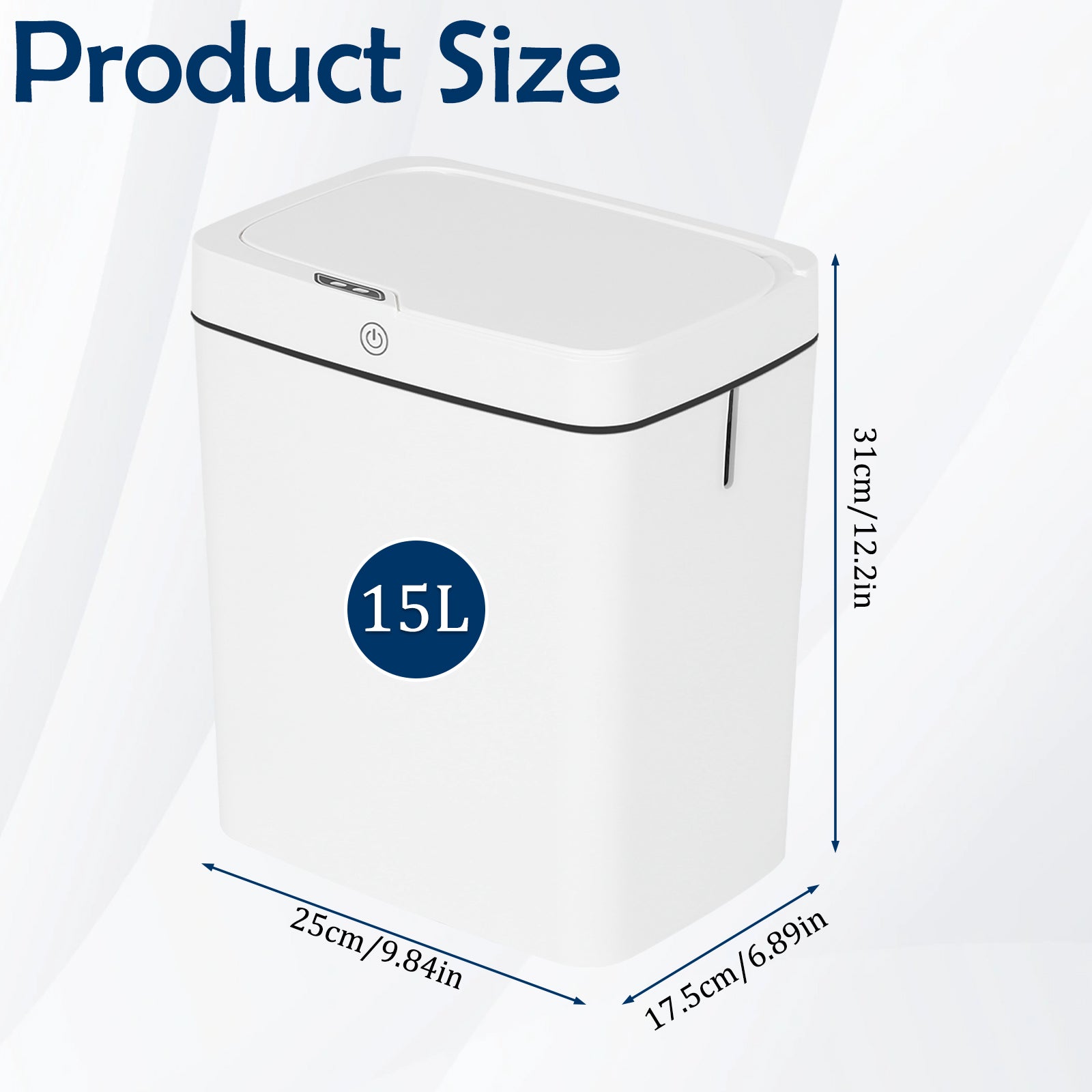3-Mode Intelligent Sensor Trash Can - Automatic Touchless Garbage Bin with Battery Operation - Modern White Wastebasket for Bedroom & Bathroom