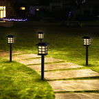 12-Pack Solar Path Lights - Warm White LED Waterproof Outdoor Garden & Walkway Stakes