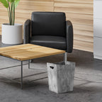 Small Grey Distressed Wood Bin with Dual Handles for Trash Disposal in Bedrooms and Bathrooms