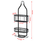 Bathroom Shower Head Hanging Caddy, Heavy Duty Powder Coated Anti-Rust Shower Organizer with 3 Storage Baskets, Drill-Free Shower Rack Accessories Holder for Bathroom Tub