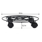 Set of 2 Heavy Duty Rolling Metal Caddy for Moving Garden Flower Pots and Indoor Outdoor Plants