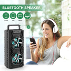 Karaoke player with a wired microphone, wireless portable karaoke speaker stereo music player, supporting TF/USB/FM/BT/AUX/MIC.