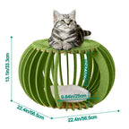Modern Pumpkin-Shaped Felt Cat Bed - Cozy Indoor Pet Cave with Removable Soft Cushion - Stylish Enclosed Hideaway for Small Cats & Kittens