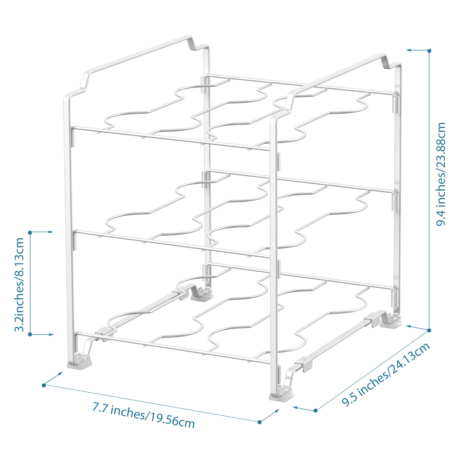 Kitchen Wrap & Foil Organizer Rack (2-Pack) - Stackable Storage Holder for Aluminum Foil and Plastic Wrap