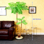 6FT Lighted Artificial Palm Tree - Tropical Light Up Tree with Warm White LEDs