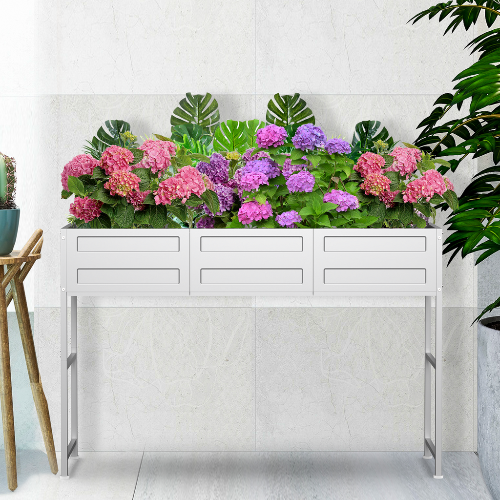Large Rectangular Metal Raised Garden Bed for Vegetables