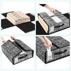 Bed Sheet Organizer and Storage - 4 Pack Foldable Linen Organizers with Label Pockets and Handles, Closet Organizers for Bedding, Sheets, Duvet Covers and Pillowcases