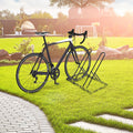 2-Bike Adjustable Floor Parking Rack - Heavy Duty Metal Bicycle Storage Stand for Garage & Outdoor