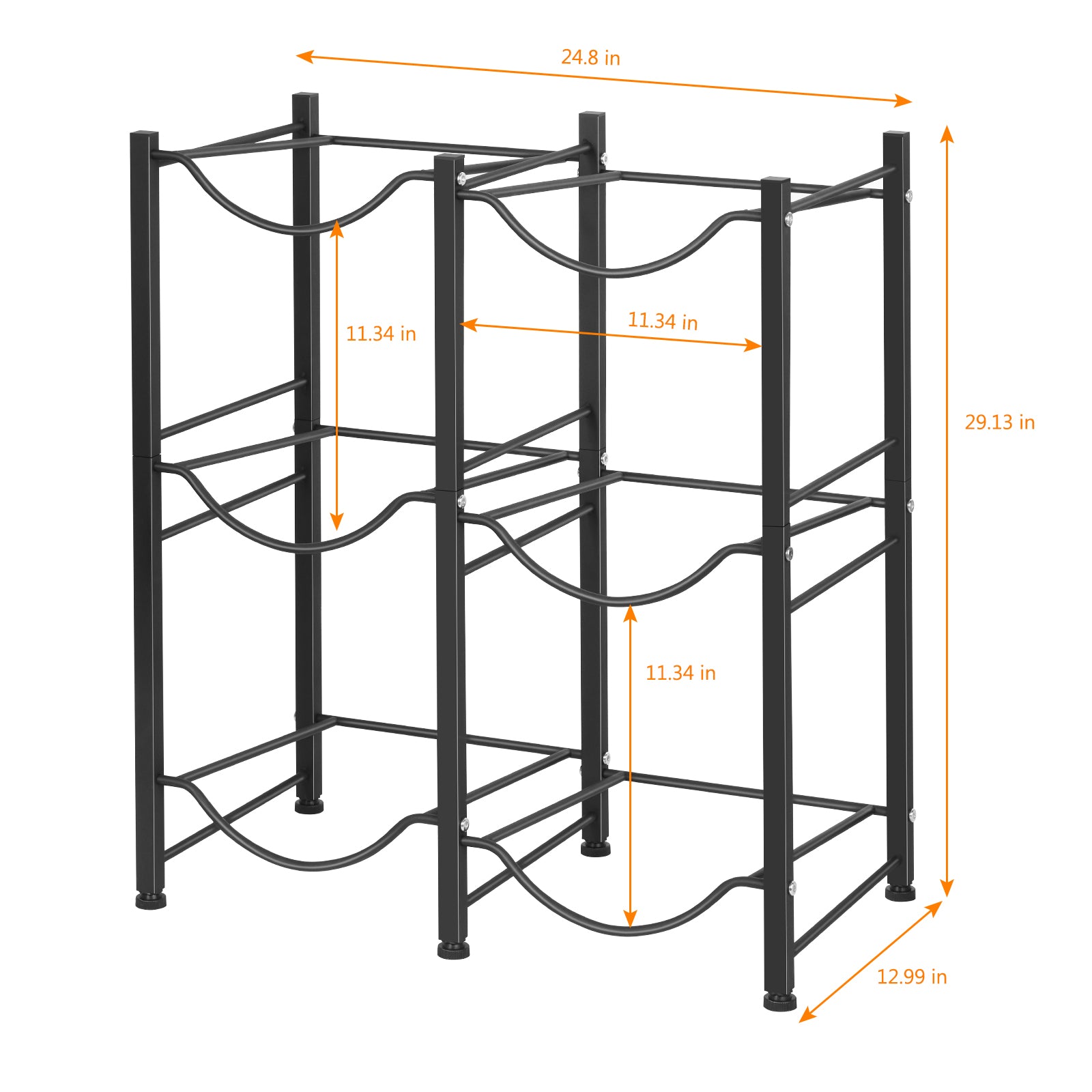 6-Bottle High-Capacity Water Tower | Double-Row 3-Tier Heavy-Duty Storage Rack
