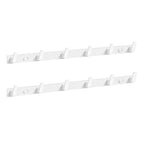 Set of 6 White Adhesive Wall Hooks for Bathroom and Kitchen, Heavy Duty Rustic Style Towel and Coat Hangers, Simple Installation