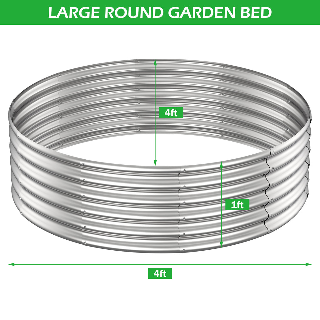 Large Round Galvanized Fire Pit Ring & Garden Planter