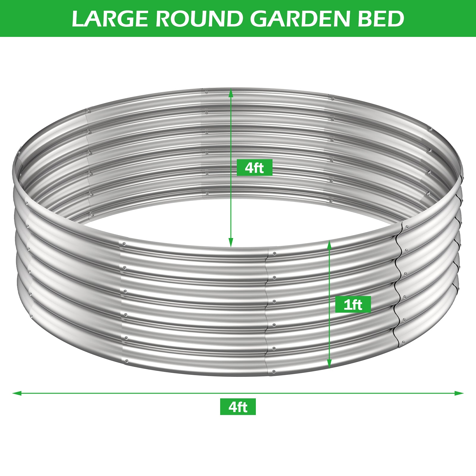 Large Round Galvanized Fire Pit Ring & Garden Planter