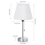 Modern Chrome USB Charging Bedside Lamp，Multi-Functional Table Lamp with Dual Ports.