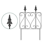 7 Pcs Easy Assembly Rustproof Fence Panels for Yard Lawn, Decorative Metal Outdoor Fences and Borders, Total 26. 4 inch(H) x 10ft(L) Garden Fencing Animal Barrier, for Dogs, Flower Bed, Patio, Square