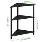 3-Tier Corner Shelf Stand, Triangle Side Table for Small Spaces, Floating Style Display Rack for Home