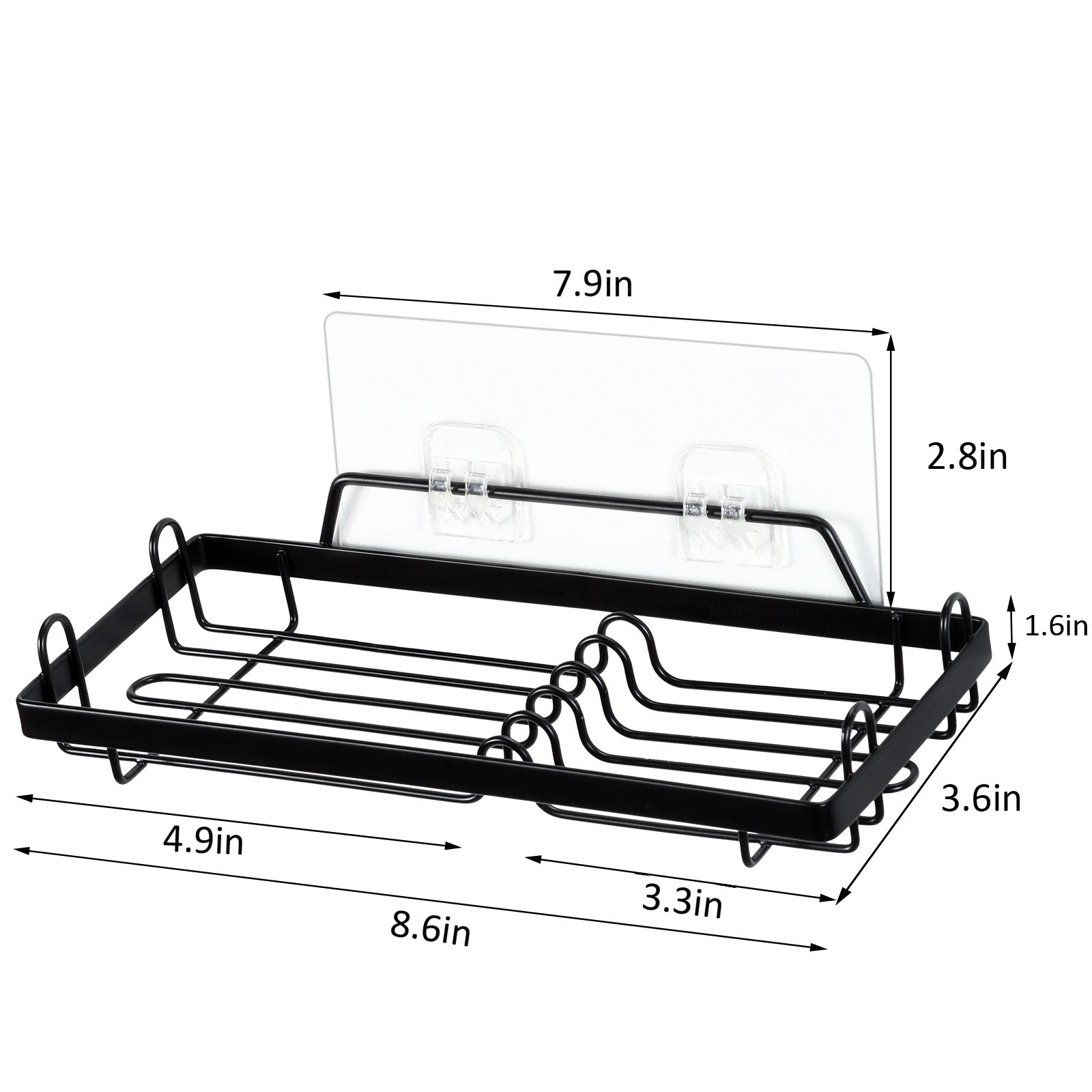 Wall Mounted Metal Soap Dish Holder, Heavy Duty 20LBS Capacity for 2 Soap Sponge, Black Bathroom Kitchen Soap Tray with Easy Installation Rustproof