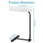 C-shaped sofa and bedside table, built-in imitation marble tabletop metal frame table, small space coffee table