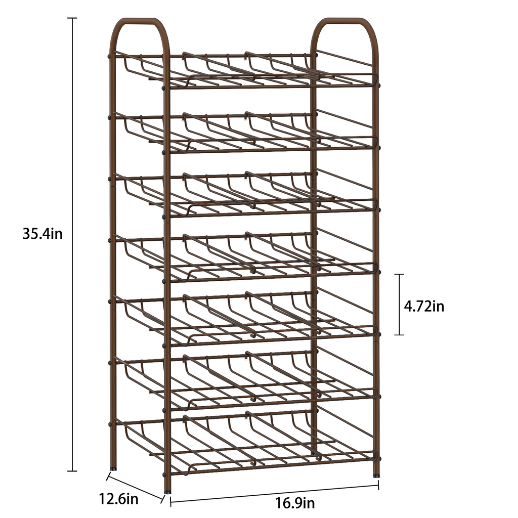 7-Tier Can Dispenser Rack - Rustic Brown Pantry Organizer Holds up to 84 Cans