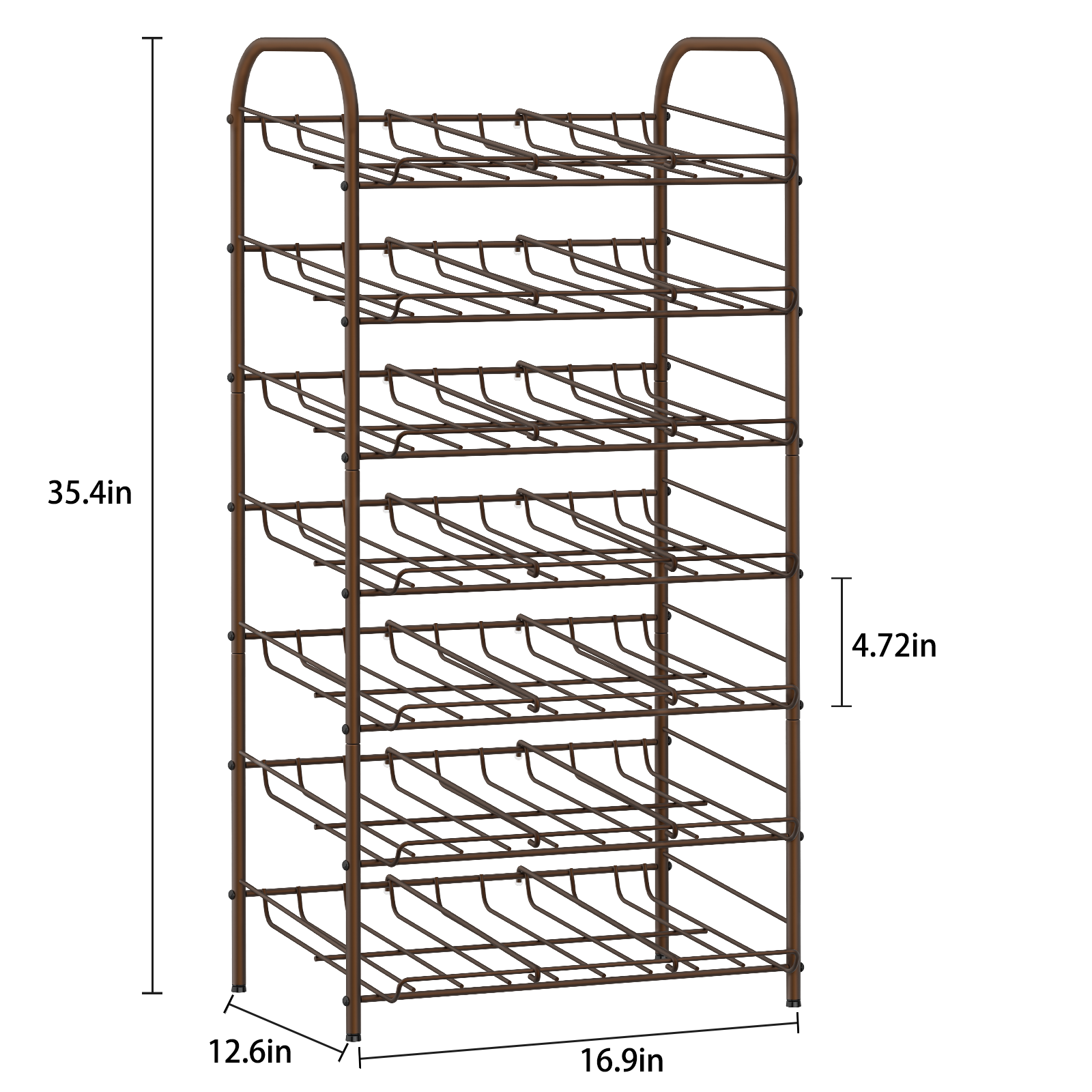 7-Tier Can Dispenser Rack - Rustic Brown Pantry Organizer Holds up to 84 Cans