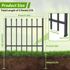 3-Panel Decorative Garden Fence & Animal Barrier