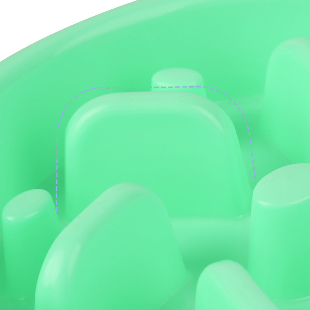Slow Feeder Dog Bowl, Non-Slip Anti-Gulping Pet Dish for Healthy Eating (BPA-Free Green)