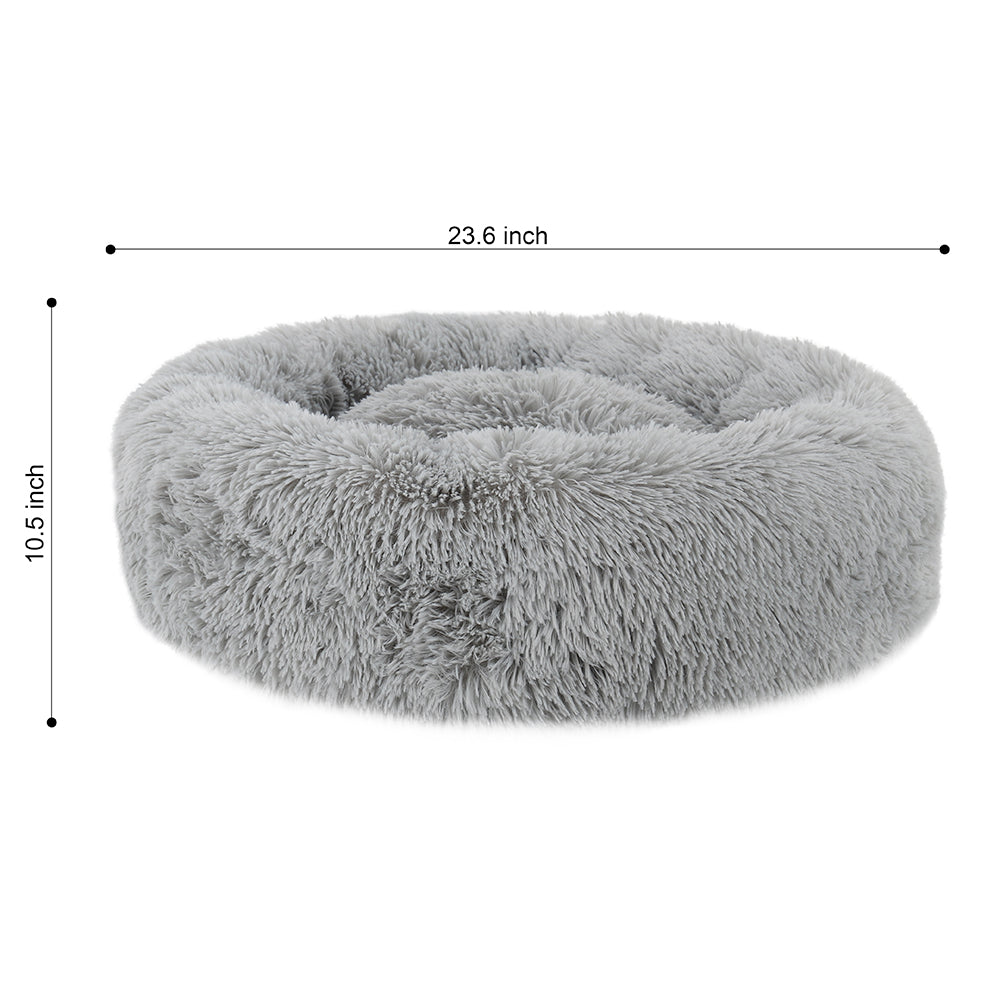 23. 6-inch round plush pet bed, cat and cat mattress, universal for cats and dogs