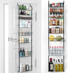 8-Tier Over The Door Pantry Organizer, Heavy-Duty Metal Spice Rack with Adjustable Large Baskets, Space-Saving Hanging Storage for Kitchen, Bathroom & Closet,
