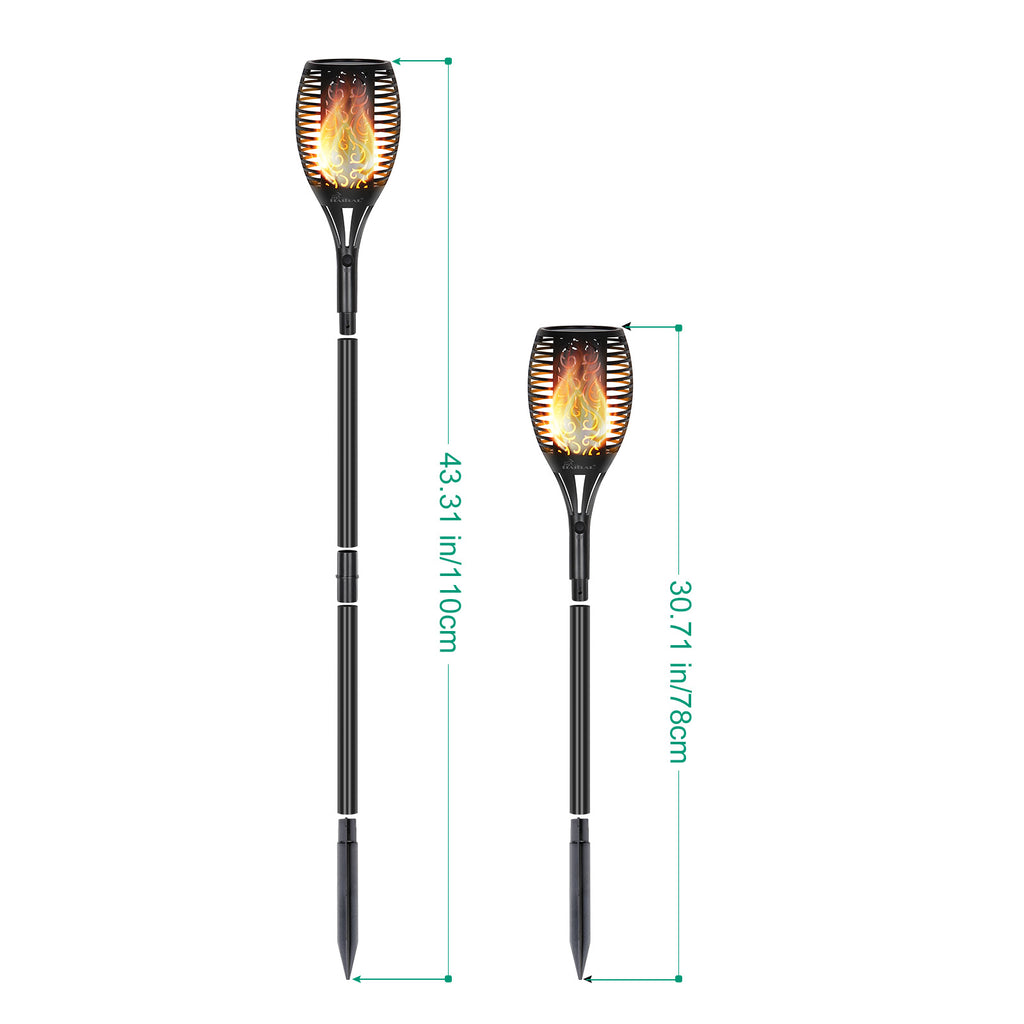 4 Pack Solar Torch Lights, Flickering Flame Solar Garden Lights, Waterproof Outdoor Landscape Stake Light, Decorative Solar Powered Pathway Lamp for Yard Patio Lawn Backyard