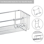 2-Pack Wall Mount No Drill Shower Caddy with Hooks - Space Saving Bathroom Organizer for Shampoo Conditioner and Bath Essentials