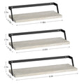 Rustic Wooden Floating Shelves Set of 3 - Wall Mounted Decorative Display Racks for Living Room & Bedroom