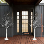 2-Pack 4FT Lighted Birch Trees with Fairy Lights - Plug-in Artificial Christmas Twig Trees for Indoor/Outdoor
