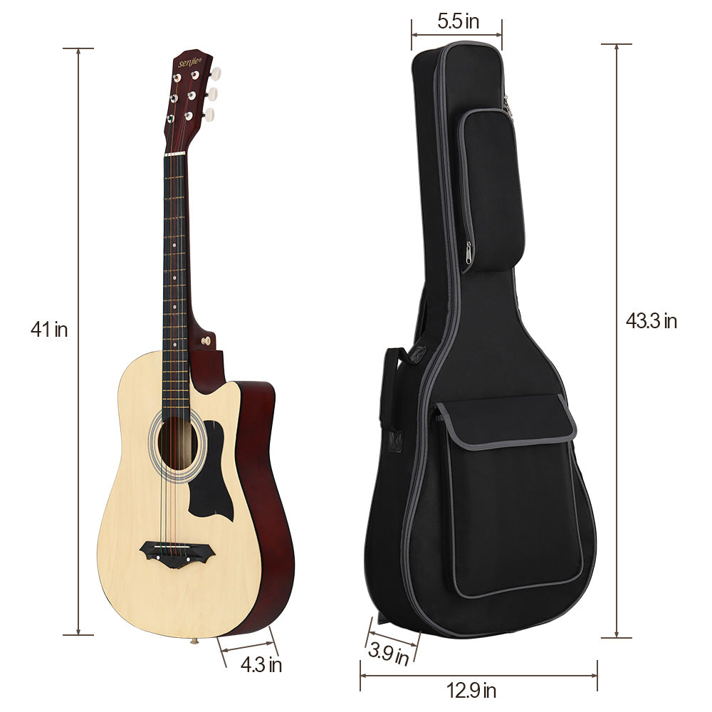 Guitar Case Bag for 40/41-inch Guitar - Coffee Color, 600D Oxford Fabric with Neck Strap, Adjustable Shoulder Strap and Front Pocket - Perfect for The on-the-go Musician, Accessory Organizer | Stylish Guitar Bags | Soft Material Guitar Bags