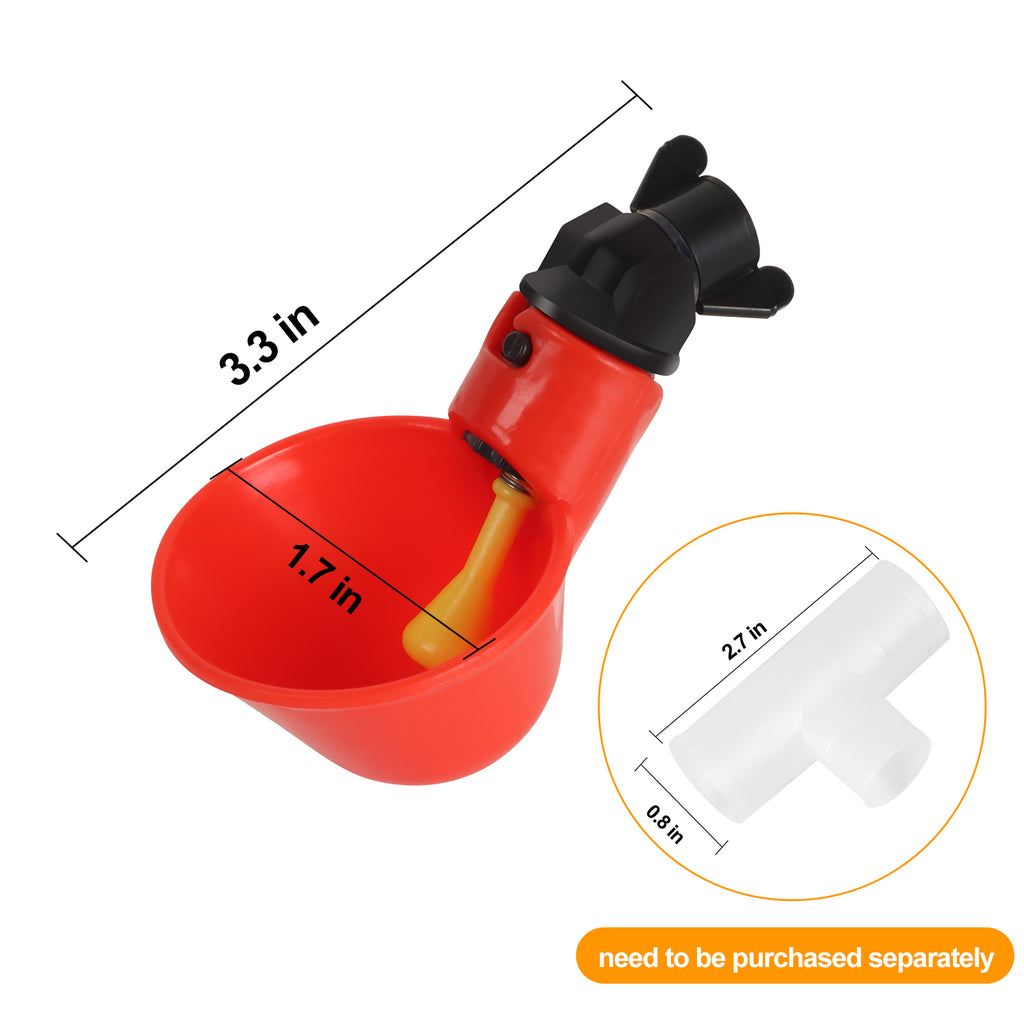 20 Pack Chicken Water Cup, Poultry Waterer, Automatic Chicken Feeder and Waterer, Chicken Water Feeder Suitable for Chicks, Ducks, Geese, Turkeys and Bunny Rabbit
